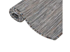 Alfombra de exterior de tejido plano marrón y azul 200x280 cm ES73628