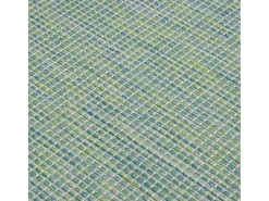 Alfombra de exterior de tejido plano turquesa 120x170 cm
