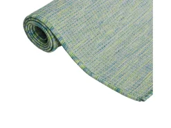 Alfombra de exterior de tejido plano turquesa 120x170 cm