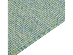 Alfombra de exterior de tejido plano turquesa 200x280 cm