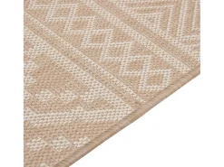 Alfombra de exterior de tejido plano rayas marrones 160x230 cm