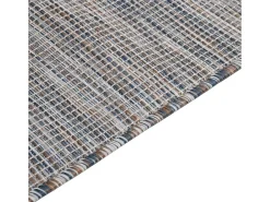 Alfombra de exterior de tejido plano marrón y azul 160x230 cm