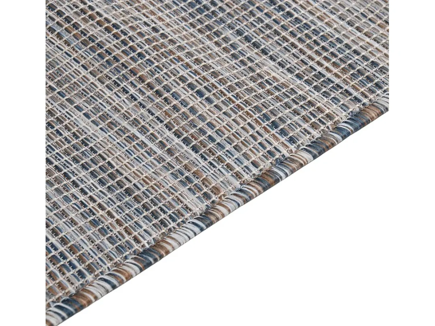 Alfombra de exterior de tejido plano marrón y azul 160x230 cm