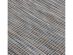 Alfombra de exterior de tejido plano marrón y azul 160x230 cm