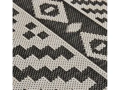 Alfombra de exterior de tejido plano rayas negras 160x230 cm