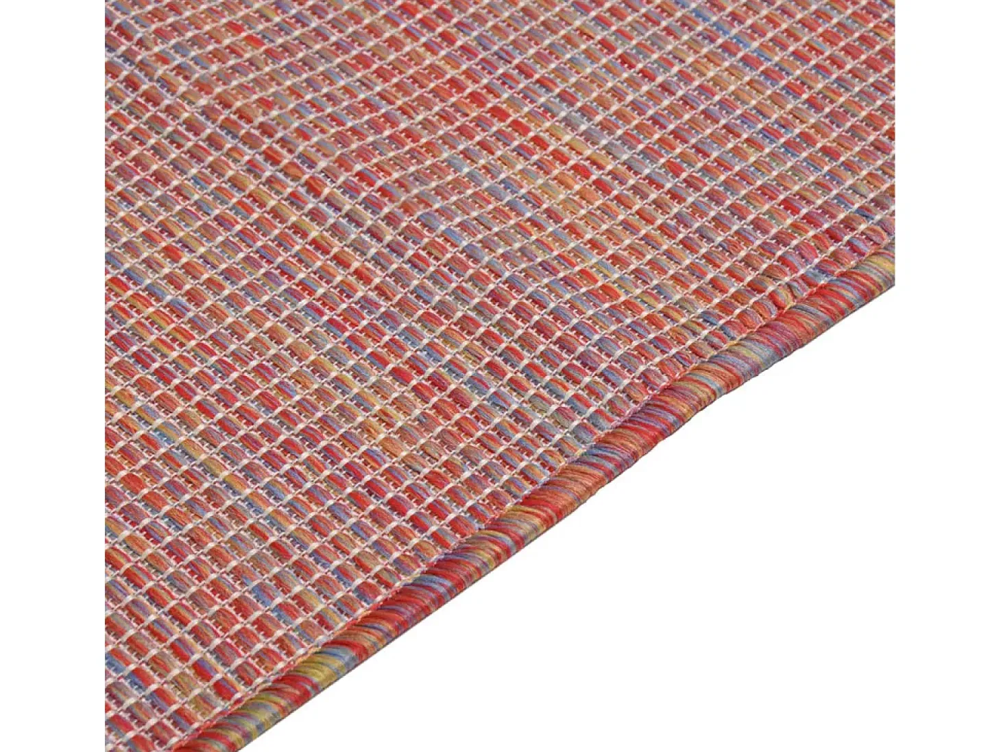 Alfombra de exterior de tejido plano rojo 120x170 cm