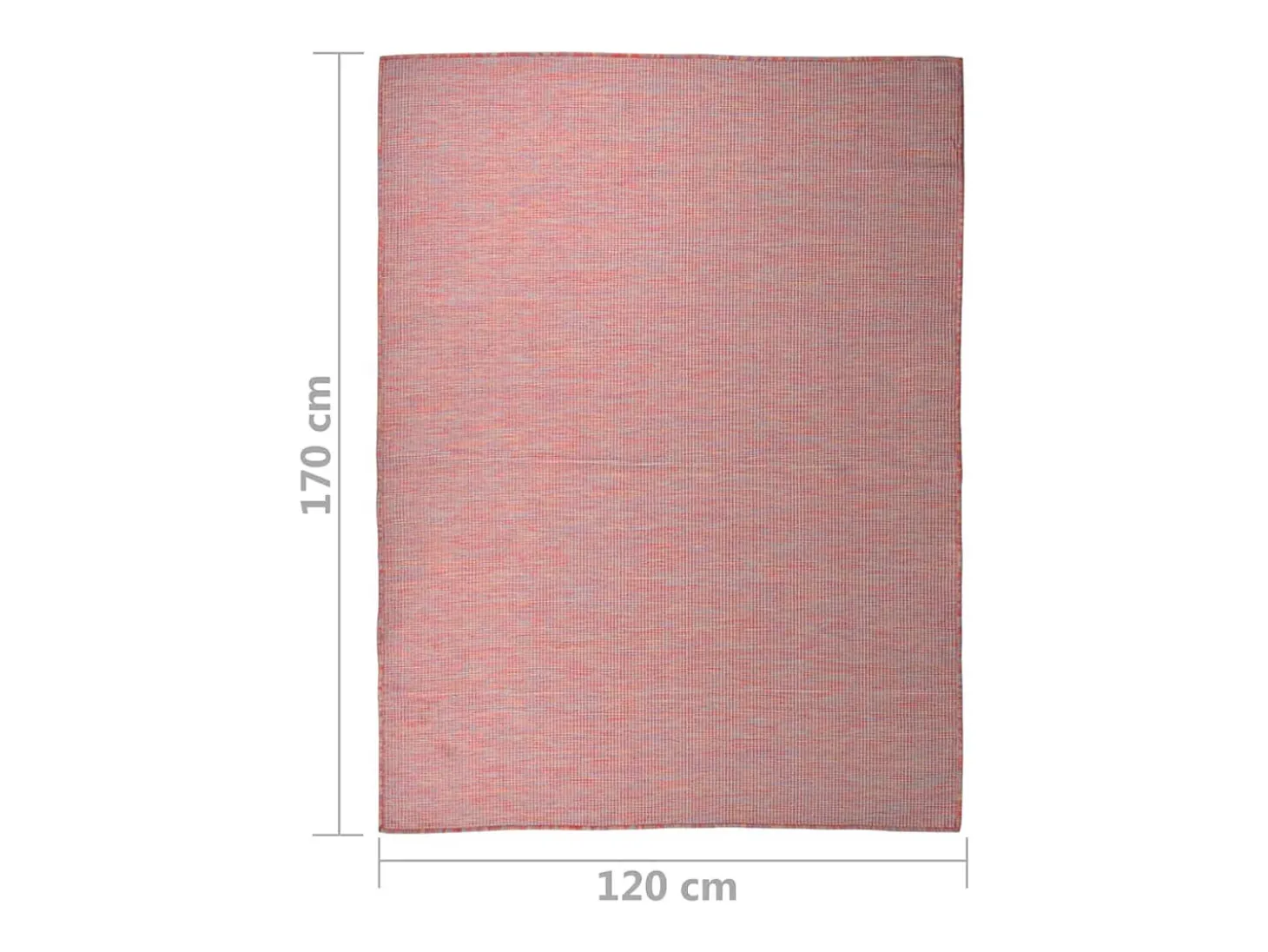 Alfombra de exterior de tejido plano rojo 120x170 cm