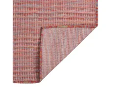 Alfombra de exterior de tejido plano rojo 120x170 cm