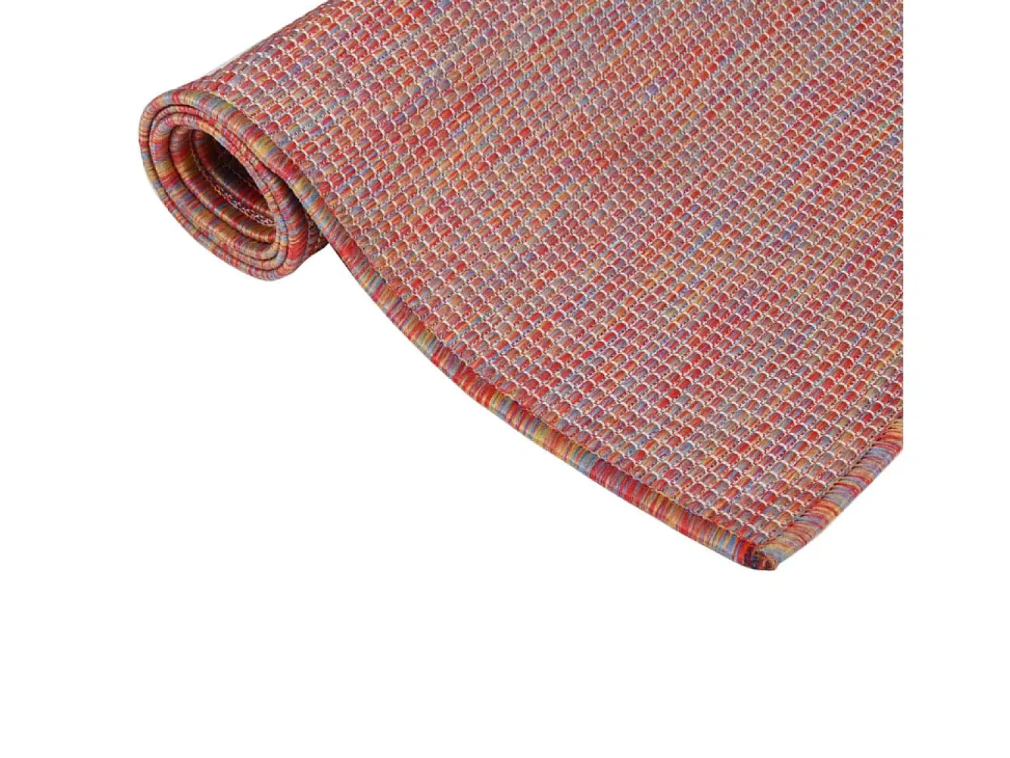 Alfombra de exterior de tejido plano rojo 120x170 cm