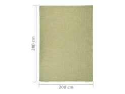 Alfombra de exterior de tejido plano verde 200x280 cm