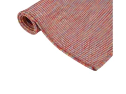 Alfombra de exterior de tejido plano rojo 120x170 cm ES17541