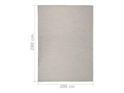Alfombra de exterior de tejido plano gris taupe 200x280 cm