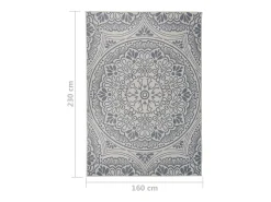 Alfombra de exterior de tejido plano rayas azules 160x230 cm