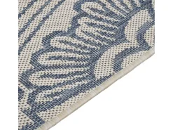 Alfombra de exterior de tejido plano rayas azules 160x230 cm
