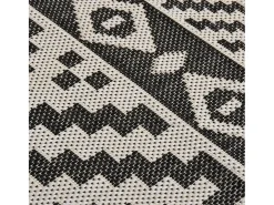Alfombra de exterior de tejido plano rayas negras 80x250 cm