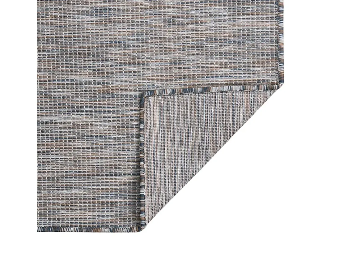 Alfombra de exterior de tejido plano marrón y azul 200x280 cm