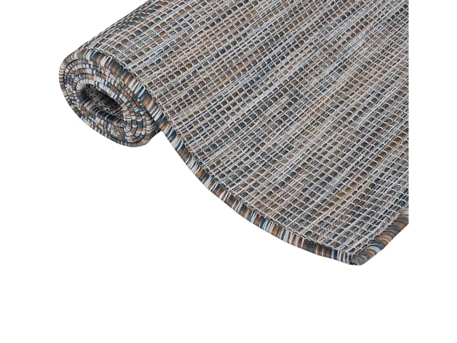 Alfombra de exterior de tejido plano marrón y azul 200x280 cm