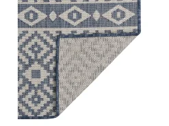 Alfombra de exterior de tejido plano rayas azules 160x230 cm