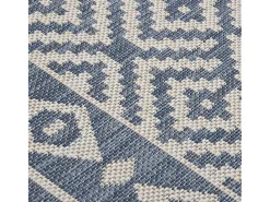 Alfombra de exterior de tejido plano rayas azules 160x230 cm