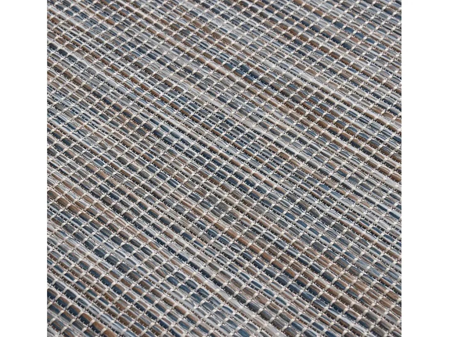 Alfombra de exterior de tejido plano marrón y azul 160x230 cm ES77575