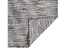 Alfombra de exterior de tejido plano marrón y azul 160x230 cm ES77575