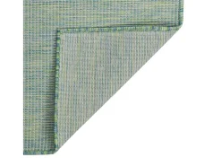 Alfombra de exterior de tejido plano turquesa 140x200 cm