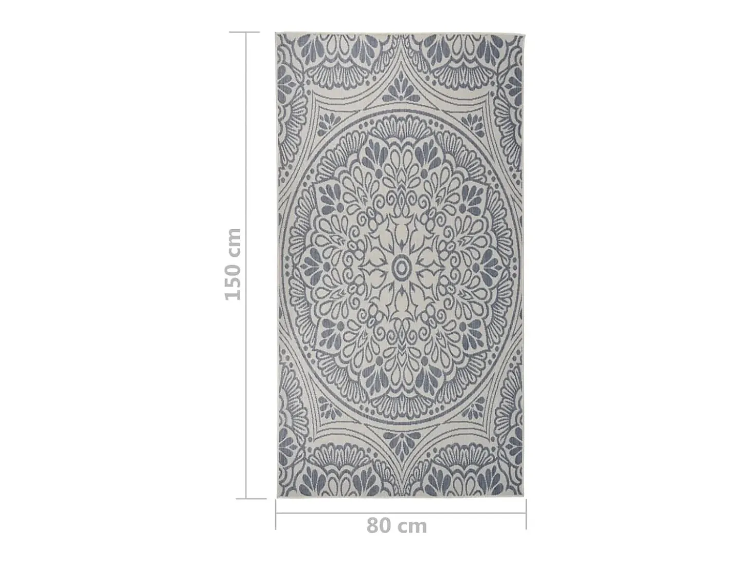 Alfombra de exterior de tejido plano rayas azules 80x150 cm