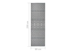 Alfombra de exterior de tejido plano rayas azules 80x250 cm