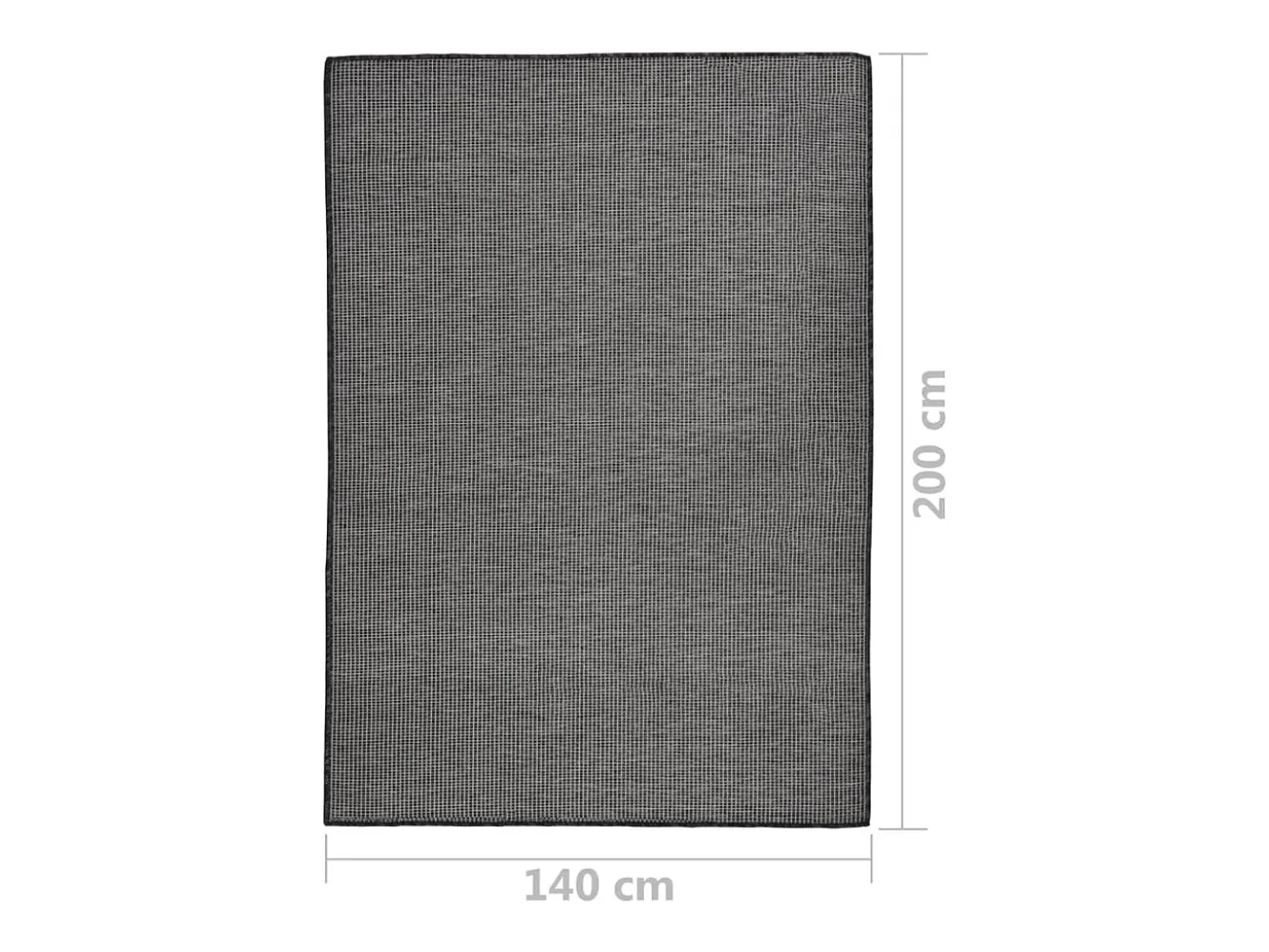 Alfombra de exterior de tejido plano gris 140x200 cm