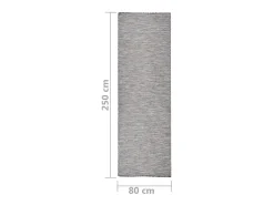 Alfombra de exterior de tejido plano marrón y azul 80x250 cm