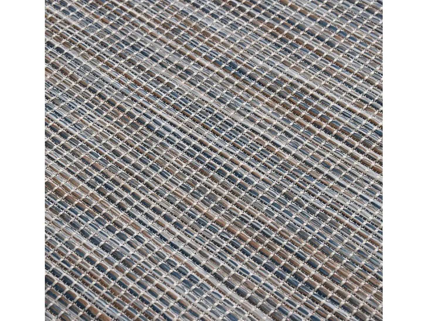 Alfombra de exterior de tejido plano marrón y azul 120x170 cm ES84097