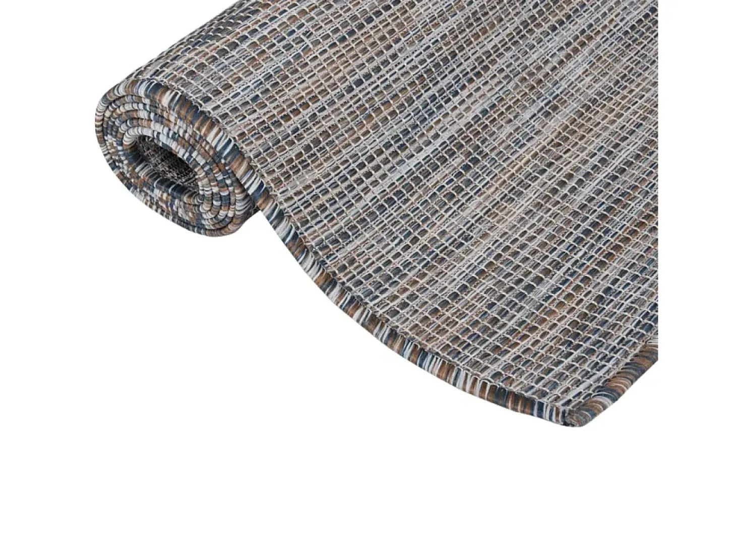 Alfombra de exterior de tejido plano marrón y azul 120x170 cm ES84097