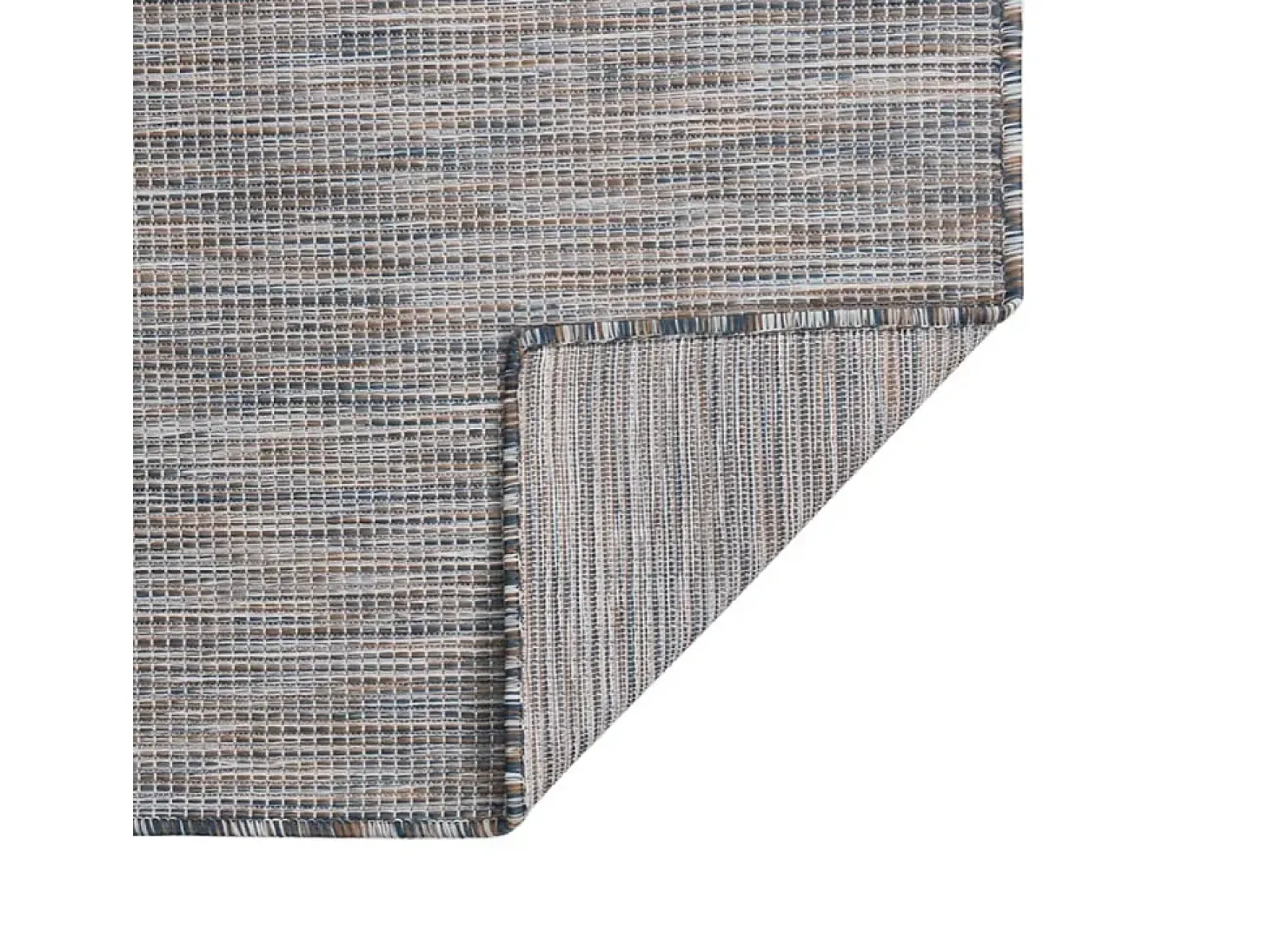 Alfombra de exterior de tejido plano marrón y azul 120x170 cm ES84097