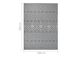 Alfombra de exterior de tejido plano rayas azules 200x280 cm