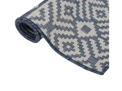 Alfombra de exterior de tejido plano rayas azules 200x280 cm