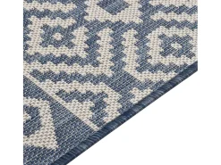 Alfombra de exterior de tejido plano rayas azules 200x280 cm