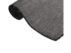 Alfombra de exterior de tejido plano gris 80x250 cm