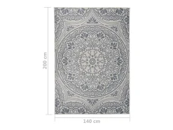 Alfombra de exterior de tejido plano 140x200 cm Estampado azul