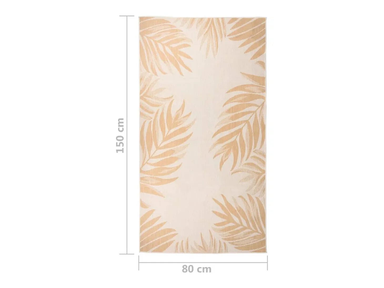 Alfombra de exterior tejido plano estampado de hoja 80x150 cm