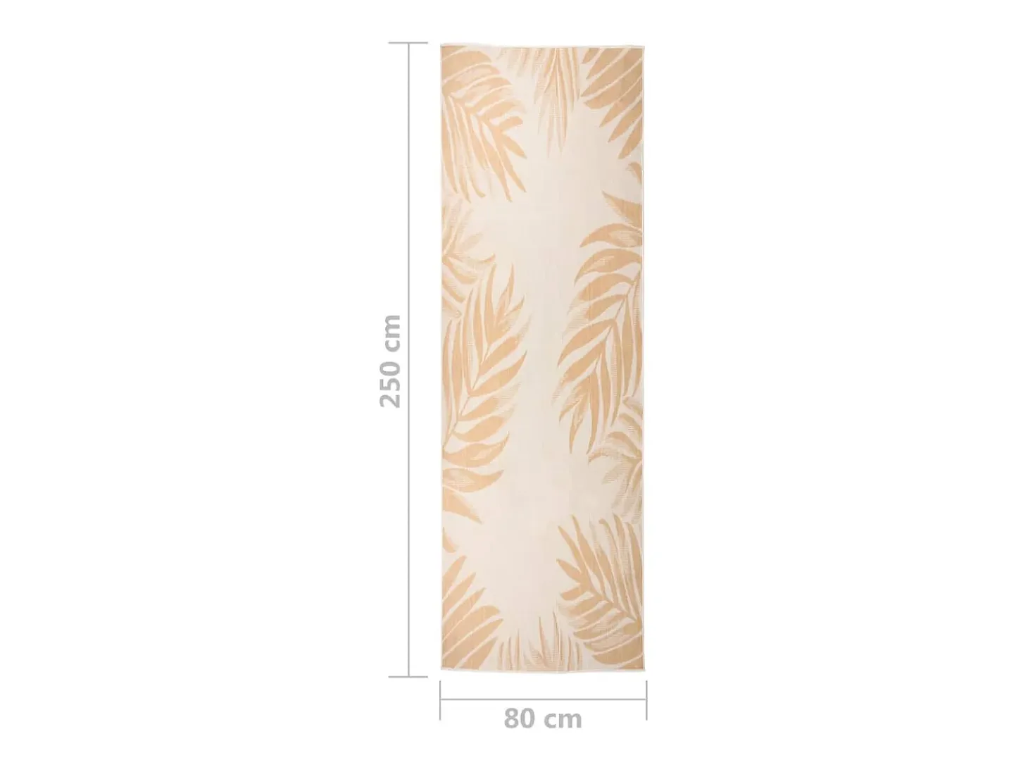 Alfombra de exterior tejido plano estampado de hoja 80x250 cm