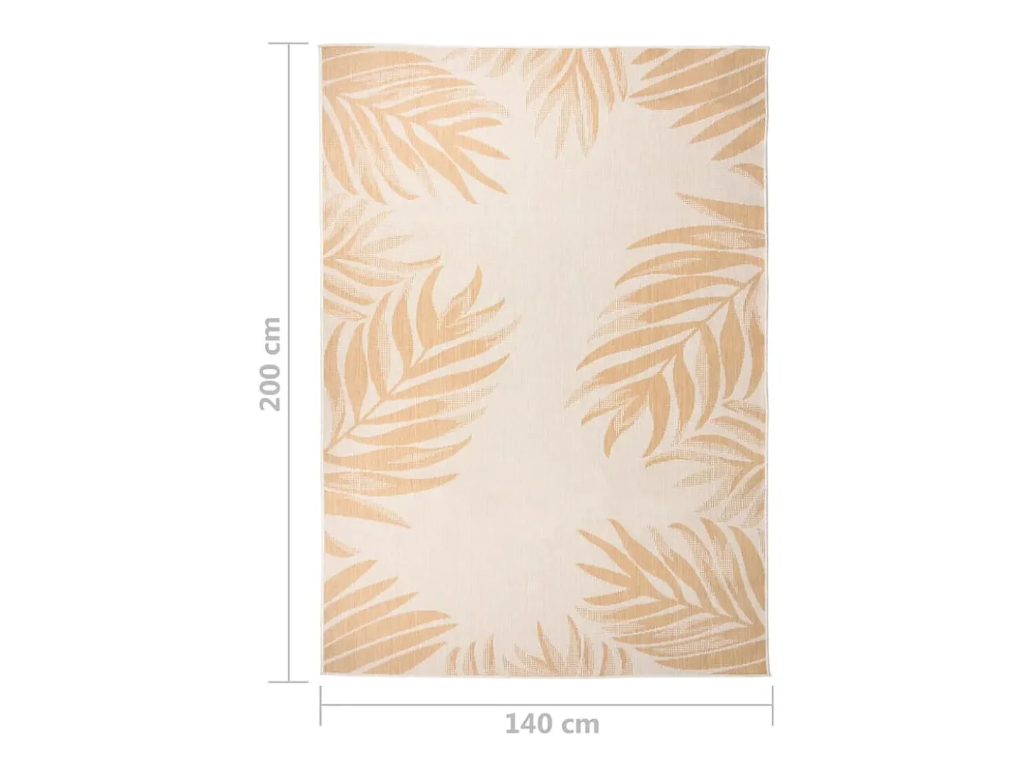 Alfombra de exterior tejido plano estampado de hoja 140x200 cm