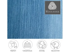 Alfombra de lana con degradado de color 140x200 cm Azul Wool Comfort
