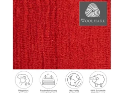 Alfombra de lana con degradado de color 140x200 cm Rojo Wool Comfort