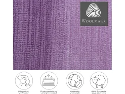 Alfombra de lana con degradado de color 70x140 cm Morado Wool Comfort