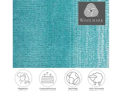 Alfombra de lana con degradado de color 60x90 cm Turquesa Wool Comfort