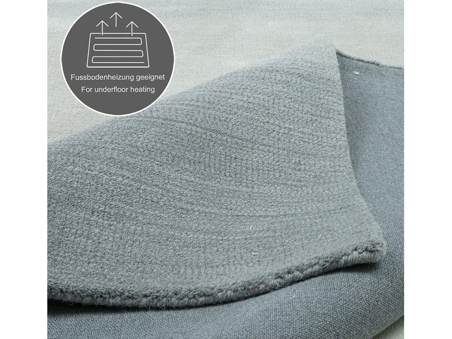 Alfombra de lana con degradado de color 90x160 cm Gris Wool Comfort