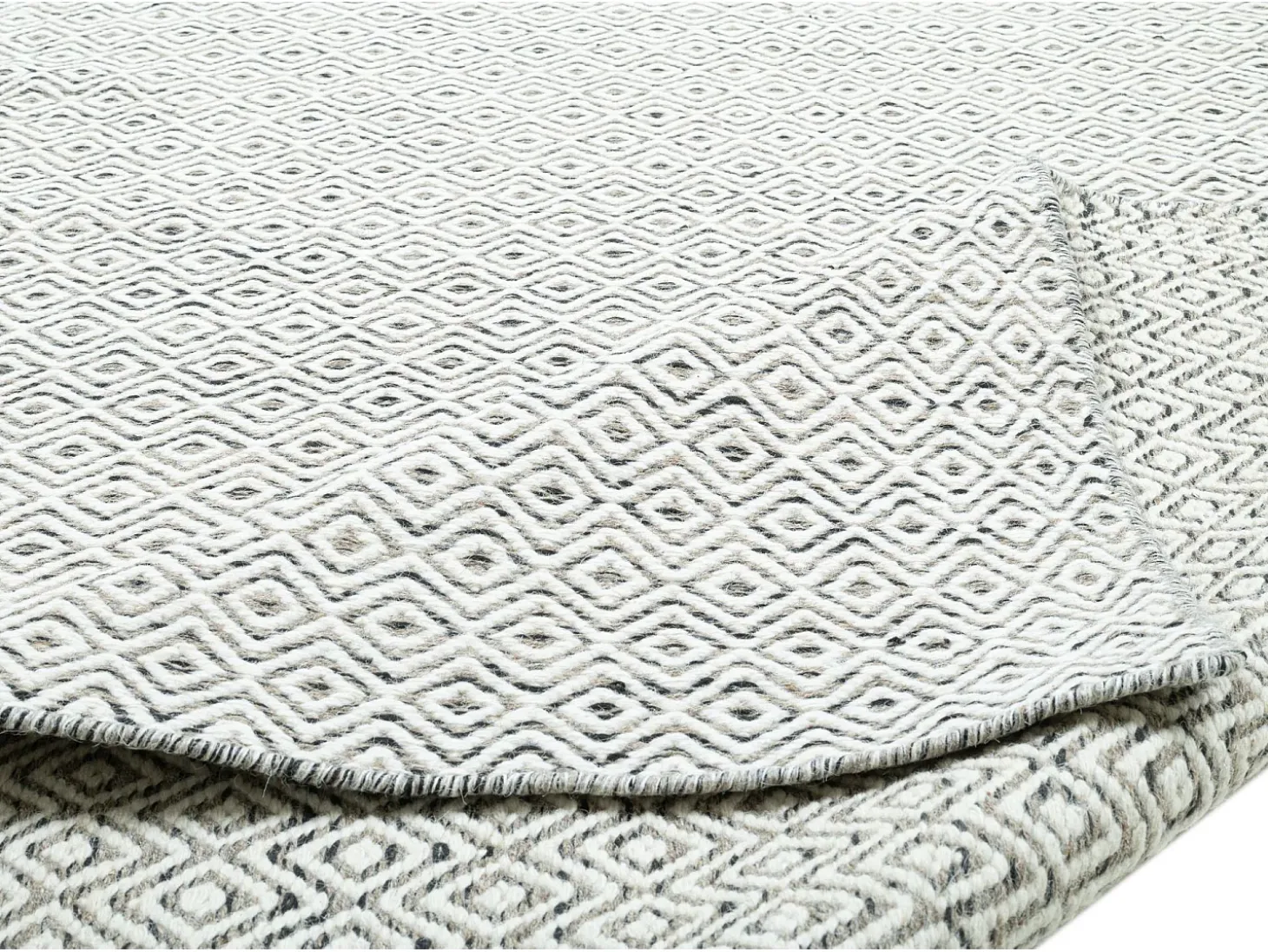 Alfombra de lana de estilo escandinavo 80x150 cm Gris natural Trondheim