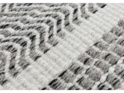 Alfombra de lana de estilo escandinavo 80x180 cm Gris natural Trondheim
