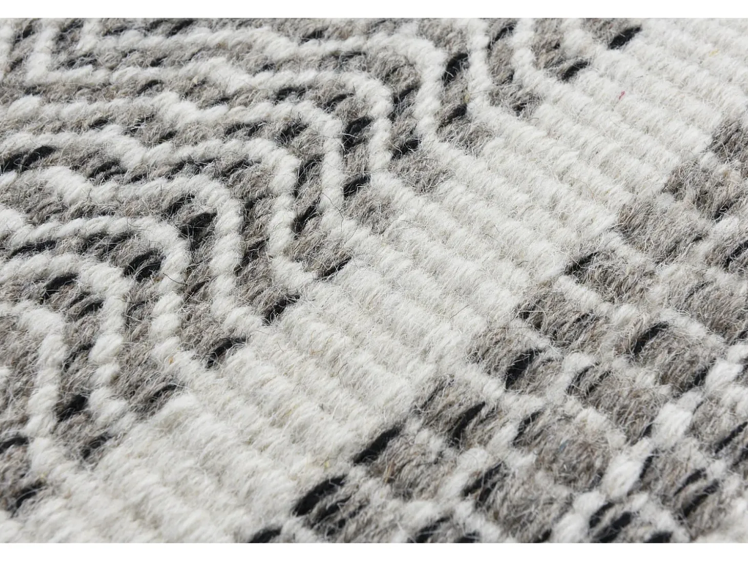 Alfombra de lana de estilo escandinavo 80x180 cm Gris natural Trondheim