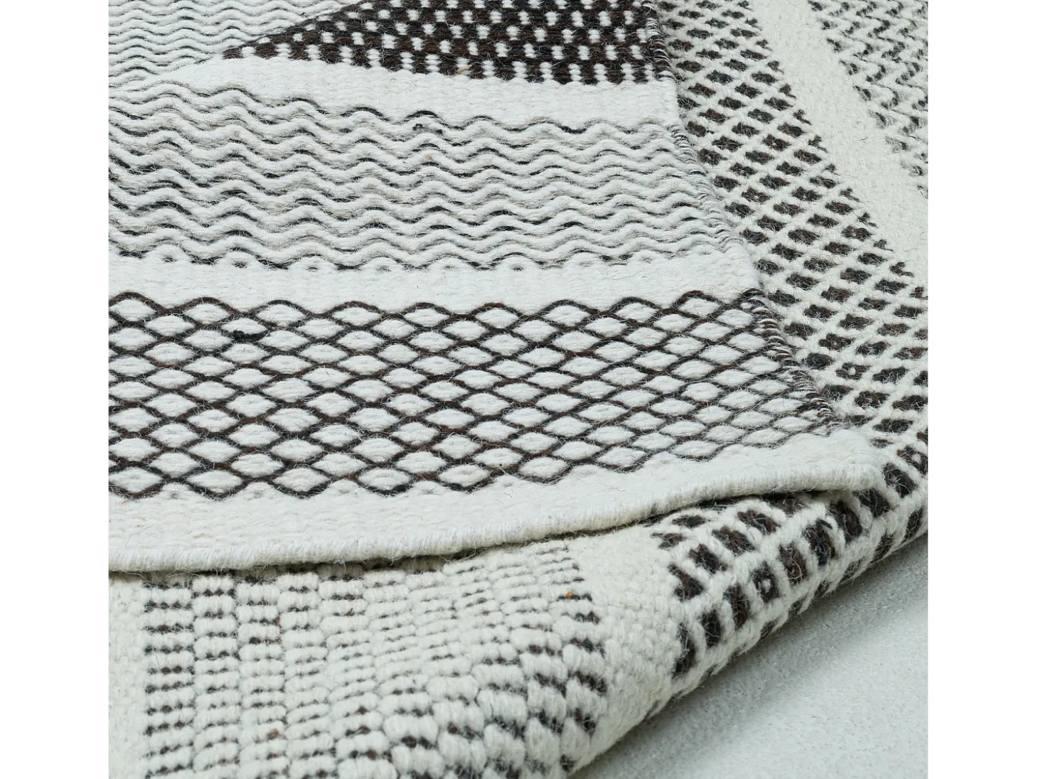 Alfombra de lana de estilo escandinavo 80x180 cm Gris natural Trondheim